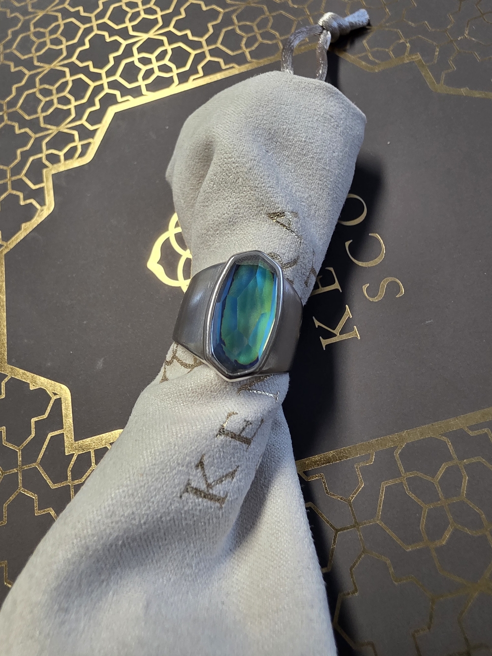 Kendra Scott Mood Ring In Silver Sz 8